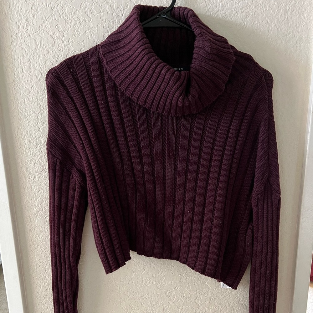 Crop turtle neck sweater
